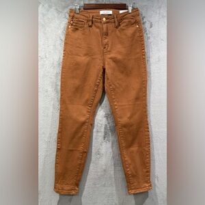 Judy Blue Jeans Womens 7/28 Brown Stretch Slim Fit Woodland High Rise JB88105 BR